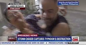 Storm chaser films typhoon Haiyan