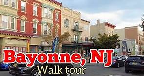 A walk tour in Bayonne, New Jersey, USA | Area around Downtown and northern Bergen Point