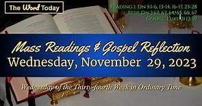 Today's Catholic Mass Readings & Gospel Reflection - Wednesday, November 29, 2023
