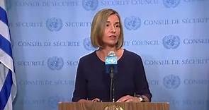 Federica Mogherini (EU) on cooperation between the UN & the EU - Media Stakeout