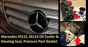 Mercedes ML500 Oil Cooler and Filter Housing Seals, Pressure Port Gasket M112 M113 engines FULL DIY