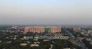 AIIMS aerial view by day and night in hyper lapse: All India Institute of Medical Sciences New Delhi