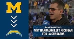 Jim Harbaugh on WHY HE LEFT MICHIGAN for CHARGERS, joins CBS Sports at AFC Championship | CBS Sports