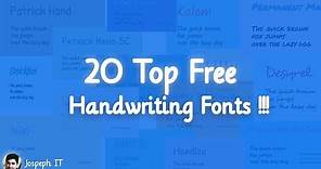 20 Great Free Handwriting Fonts for Designers, Logo Makers and YouTubers