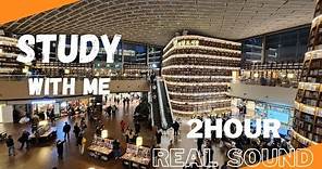 2-HOUR STUDY WITH ME/ Starfield Library in COEX Mall/ Background noise, Real sound
