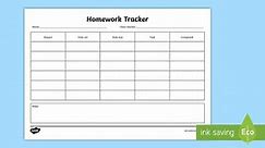 Homework Tracker Form