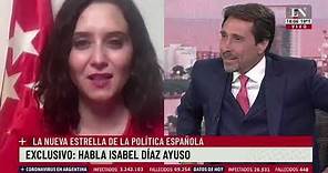 La nueva líder española Isabel Díaz Ayuso con Eduardo Feinmann en LN+