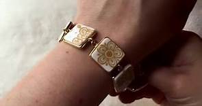 Broken China jewelry | Vintage gold Corelle plate recycled into a bracelet