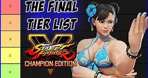FINAL Street Fighter 5 Tier List