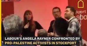 Moment Labour leader Angela Rayner confronted by pro-Palestine protesters at fundraising event