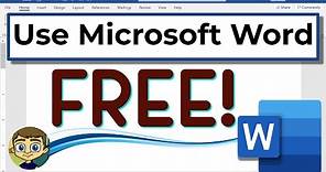 Use Microsoft Word Completely FREE!: Word for Web