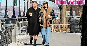 Sam Smith & Boyfriend Christian Cowan Enjoy Coffee & A Morning Walk In The Snow On The Hudson River