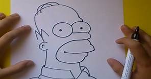 Como dibujar a Homer simpson paso a paso - Los Simpsons | How to draw Homer simpson - The Simpsons
