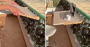 Come realizzare un tavolino da balcone con una tavola di legno e due grucce 😲😍