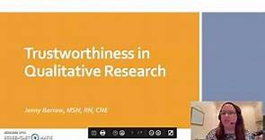 Trustworthiness in Qualitative Research