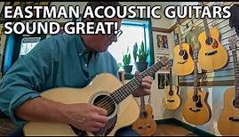 Eastman Guitars Are Pretty Awesome! Testing them at Acoustic Corner in Black Mountain, NC