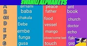 learn swahili/: Swahili alphabets. swahili for beginners.