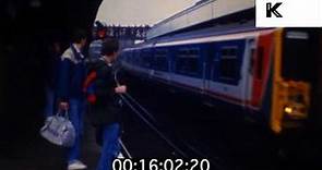 1980s UK, Staines Railway Station, Busy Platform, Home Movies