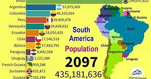 Population of South American countries over 150 years (1950 - 2100) | TOP 10 Channel