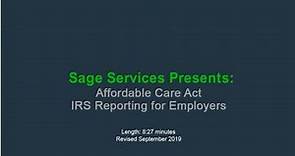 Affordable Care Act: IRS Reporting for Employers (updated September 2019)