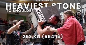 Worlds Strongest Man, Heaviest Stone Shouldering 252kg(554lb) (Basque Country Ep3)-Strength Unknown