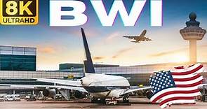 【8K】Baltimore/Washington International Airport (BWI) - Walking Tour from Long Term Parking to Spirit