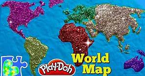 World Map for Kids: Learn the Continents! Play-Doh Puzzle of The Earth
