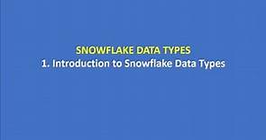 1. Introduction to Snowflake Data Types | SNOWFLAKE DATA TYPES