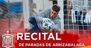 Kepa Arrizabalaga nos regala un recital de paradas en el entrenamiento de la Selección