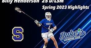Billy Henderson '25 LSM/D Spring 2023 Highlights