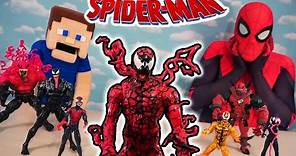 SPIDERMAN Maximum Venom & Carnage Marvel Legends SUPER HERO Complete Set & TOXIN! Toys Unboxing