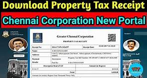 How to Download Property Tax Receipt From Chennai Corporation Portal | Property Tax Payment Online