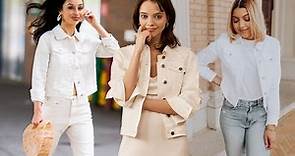 DC Fashion Hub White Denim Jacket Outfit Ideas @ How to Wear White Blazer