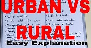 Urban vs Rural|Difference between urban and rural|Urban and rural areas difference|Rural and Urban