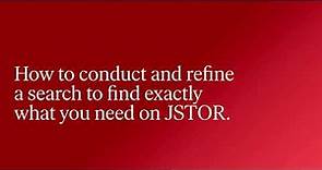 Find what you need quickly on JSTOR