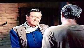 El Dorado (1967) John Wayne, Robert Mitchum, James Caan. Mitchum Sobered Up Hat Scene.
