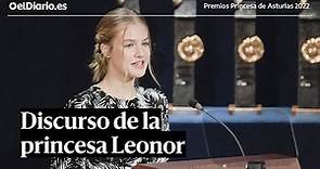 Discurso completo de la princesa Leonor en los Premios Princesa de Asturias 2022