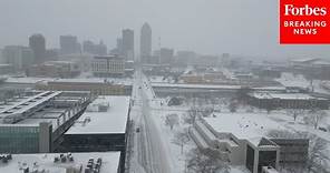 Drone Captures Winter Weather In Des Moines, Iowa
