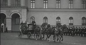 King Haakon VII of Norway opens the parliament in 1935