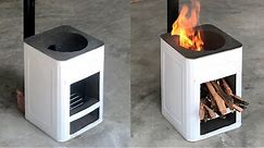 The idea of ​​making a wood stove from an old iron box