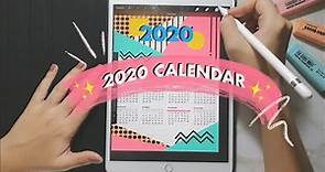 Creating a Calendar on Procreate | FREE Printable 2020 Calendar