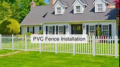 E&K 10 Sets 36"H x 84"W Vinyl White Picket Fence Panels Decorative Fencing for Front Porch Yard Garden Pool (20 Pickets, Scallop)