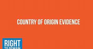 Country of origin evidence