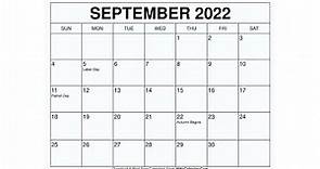 Printable September 2022 Calendar Templates with Holidays - Wiki Calendar