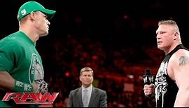 John Cena and Brock Lesnar sign the contract for their Extreme Rules Match: Raw, April 23, 2012