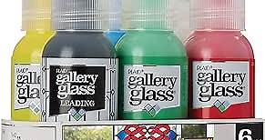 Gallery Glass, Basic Stained Kit, 6 Piece Glass Paint Set for DIY Arts and Crafts, Perfect for Beginners and Artists, 1 Count (Pack of 1)