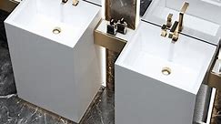 HONDAO - Freestanding Pedestal Bathroom Sinks Solid surface Pedestal Basin