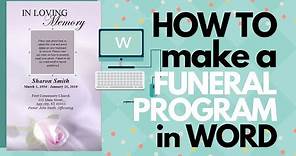 How To Make A Funeral Program In Word