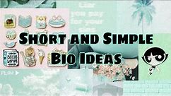 BIO IDEAS: Short and Simple Bios for your Instagram and Facebook✨
