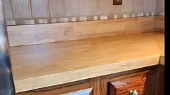 Cabinet refinishing and butcher block installation. Give us a call 252-305-6127 #calviobrothers #paintersinmanteo #butcherblock #stainbutcherblock #refinisedcabinets | Calvios Painting and Handyman Services